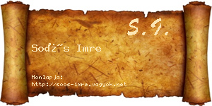 Soós Imre névjegykártya